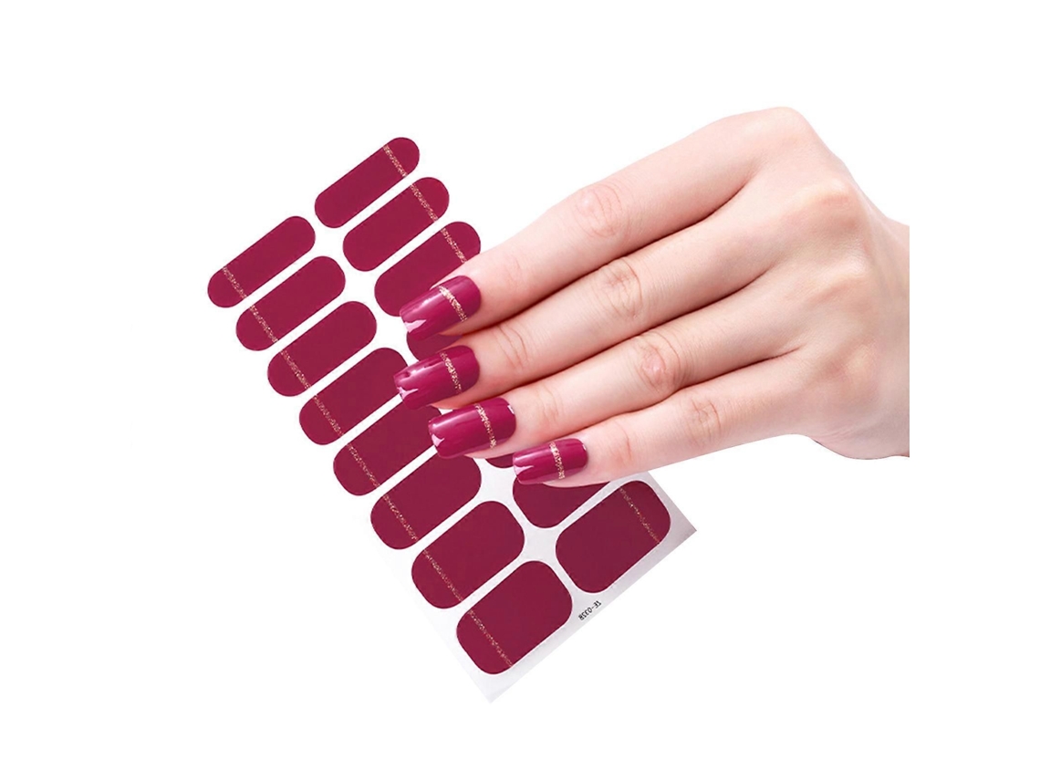 Conjunto de adesivos para esmalte de unhas para lâmpada UV, que cobrem completamente as unhas, autoadesivos, para decoração de manicure. Tamanho S GOKOCO