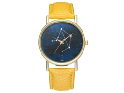 Reloj De Pulsera De Aleación Moda Dial Redondo Analógico Cuarzo (amarillo)