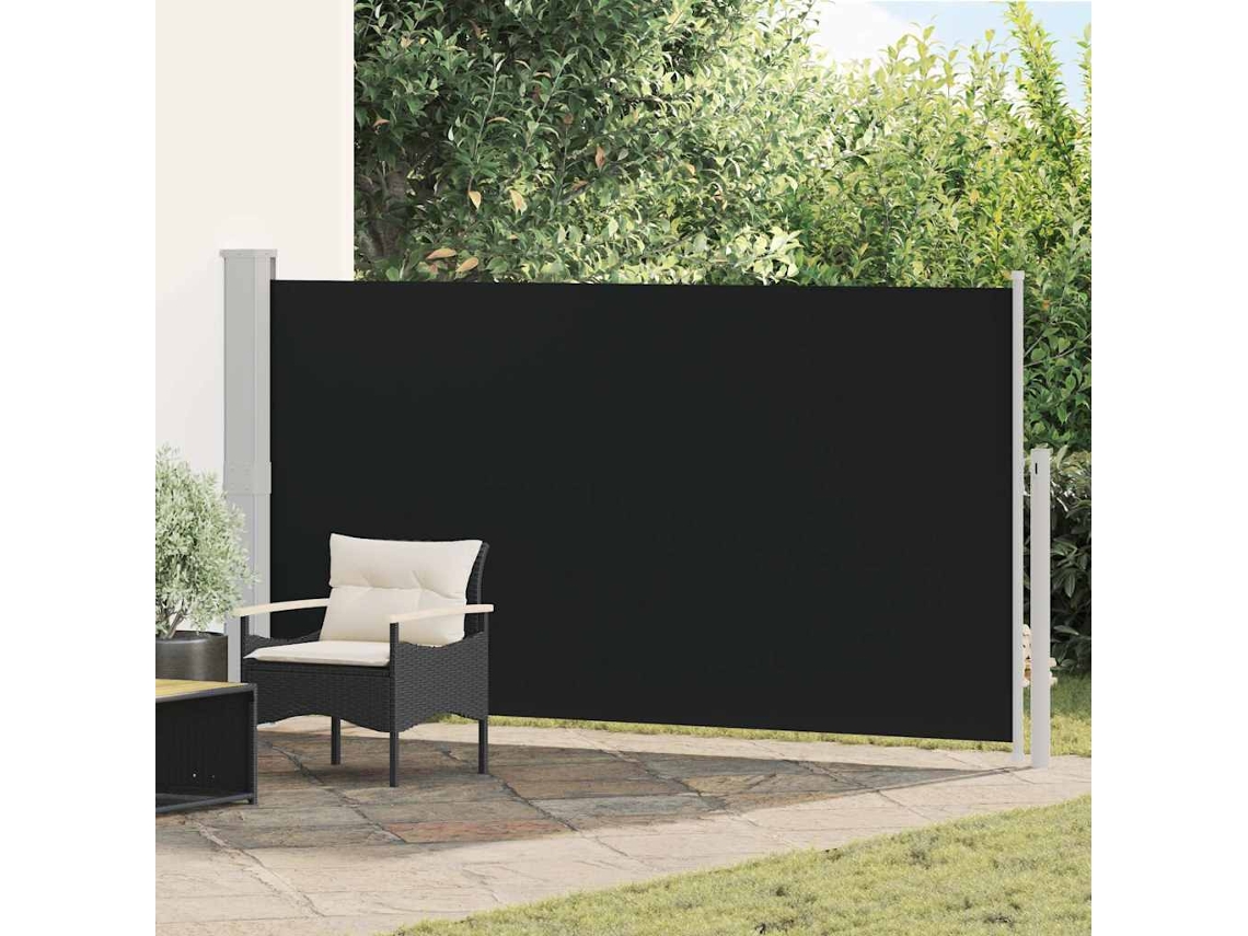 Vidaxl Toldo Lateral Retrátil Para Pátio 170x300 Cm Preto