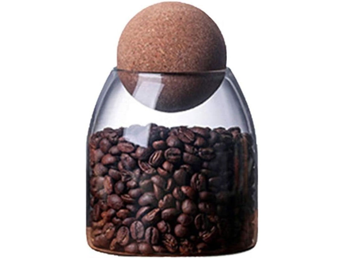 Tarro De Vidro Borosilicato Transparente Hermético Com Tampa De Cortiça Para Especiarias, Açúcar, Café