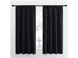Cortinas Pretas Para Janela De Quarto, Cortinas Blackout Com Isolamento Térmico, Bolso Para Varão