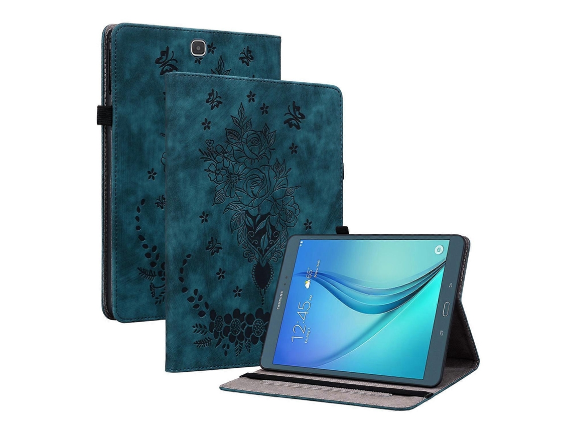 Capa de couro para tablet Webake com estampa de borboleta rosa