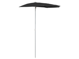 Guarda sol Semicircular com Mastro 180x90 Cm Preto MAISON EXCLUSIVE