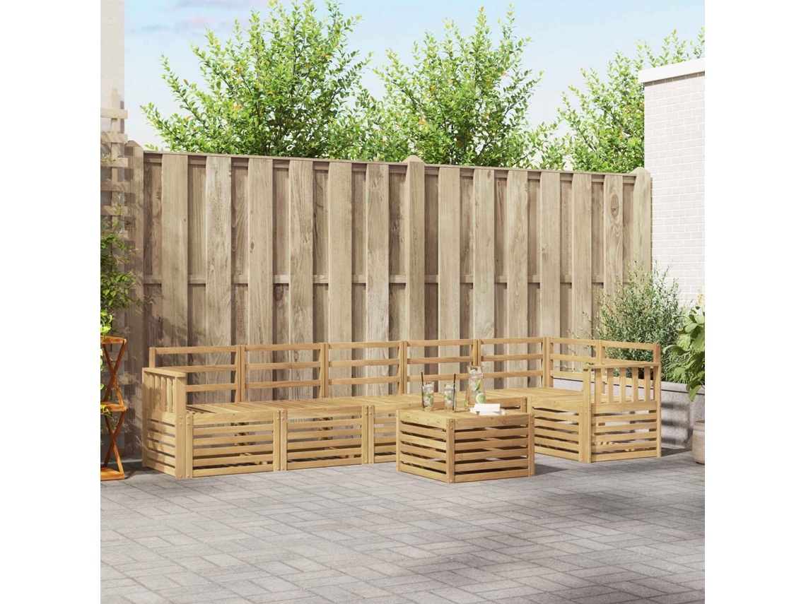 Vidaxl Conjunto De Sofás Para Exterior 7 Unid. Branco