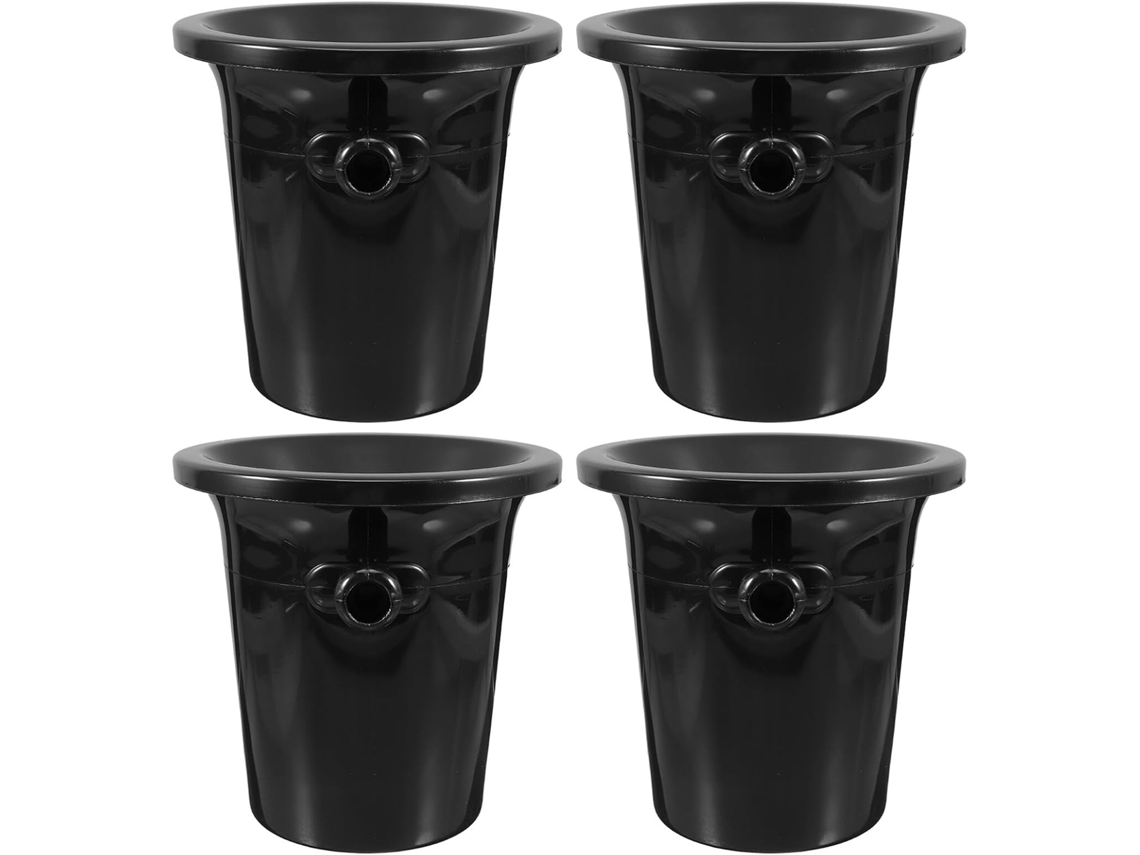 Baldes De Gelo De Plástico Estilo Ocidental, Cuspidoras De Vinho Pretas Com Duas Alças