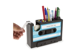 Porta lápis Criativo com Fita Adesiva, Dispensador de Cassete Retrô, Caixa Organizadora Mesa para Artigos D e Papelaria Materiais Esc GOKOCO