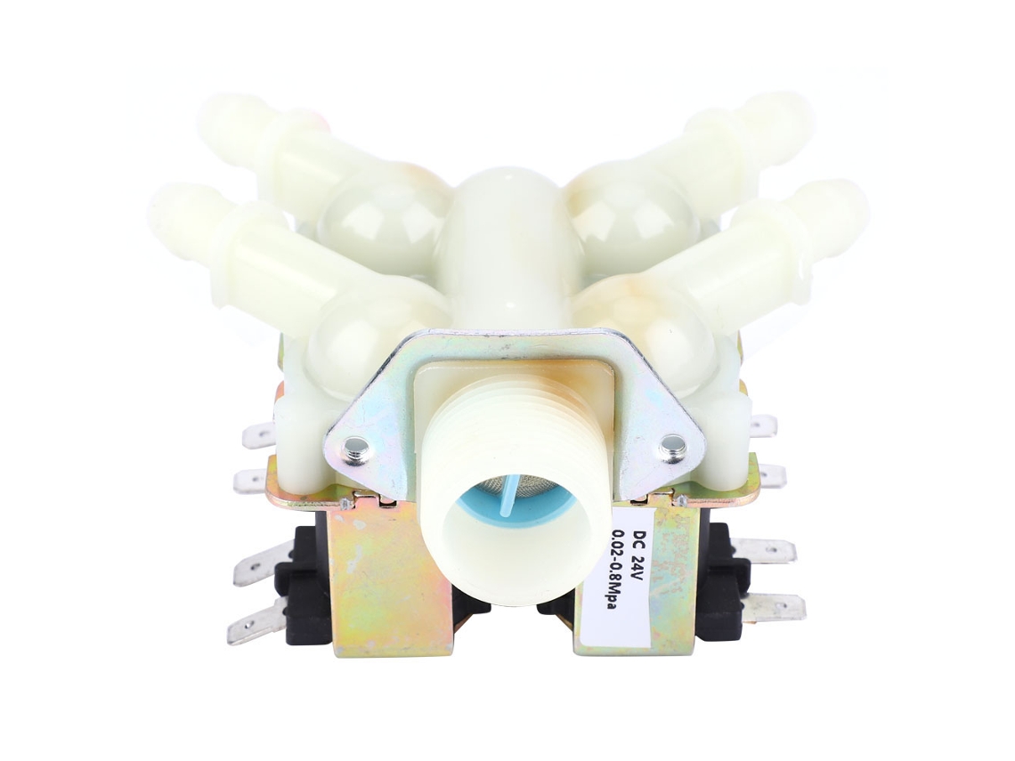 Válvula Solenoide De Água Fechada Normalmente 1 In 4 Out Plástico G3/4 Dc24v/ac220v/240v