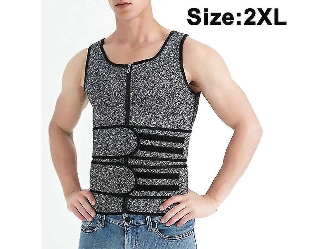 Colete Mais Suor E Esculpa Seu Corpo: Camiseta Termica De Neoprene Com Compressao Para Treino E Modelagem Cinto Duplo Cinza