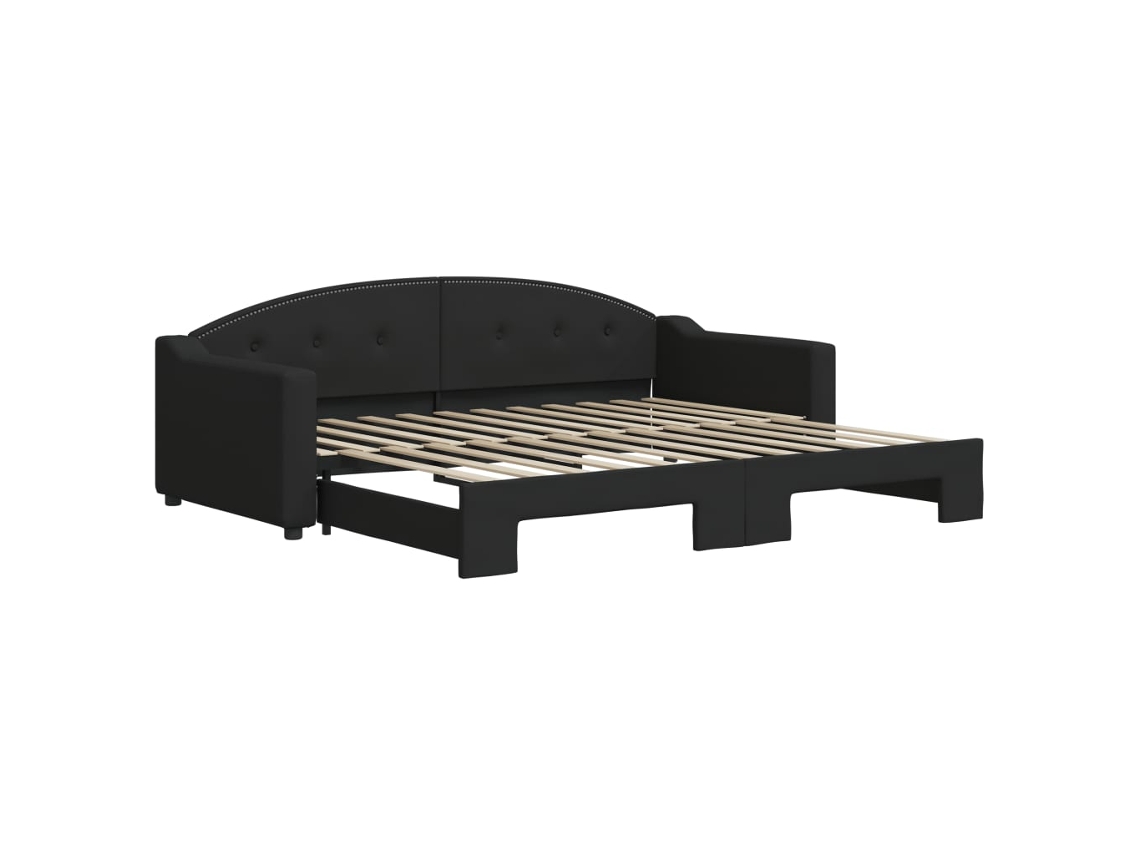 Sofá cama com Gavetão 90x200 Cm Tecido Preto MAISON EXCLUSIVE