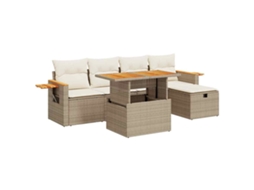 Garden Sofa Set, Garden Sofa Sets Vidaxl Bege Rattan / Vime (n/a)