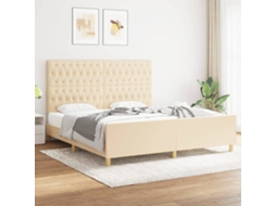 Vidaxl Estrutura de Cama Sem Colchão 180x200 Cm Tecido Cor Creme