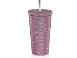 Garrafa de água Brilvibera com tampa e glitter de diamante brilhante