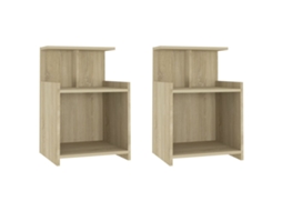 Conjunto de 2 mesas Cabeceira Carvalho Sonoma MAISON EXCLUSIVE