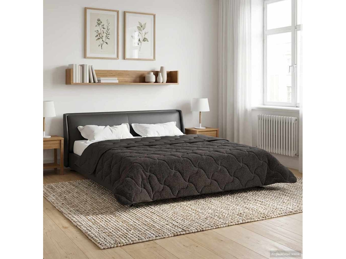 Vidaxl Edredom De Verão Simples 200 X 200 Cm Verão Antracite