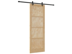 Porta Deslizante Natural e Preto 83 X 232 Cm MAISON EXCLUSIVE