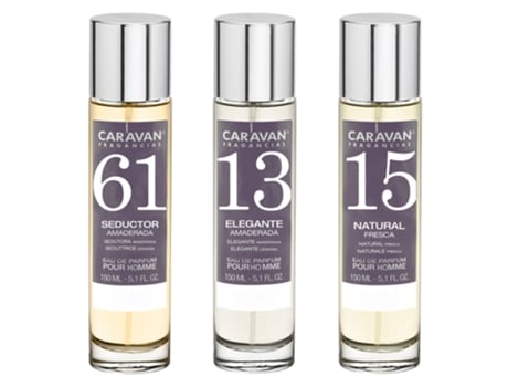 3X CARAVAN Perfume de Homem Nº61 Nº15 Nº13 150Ml