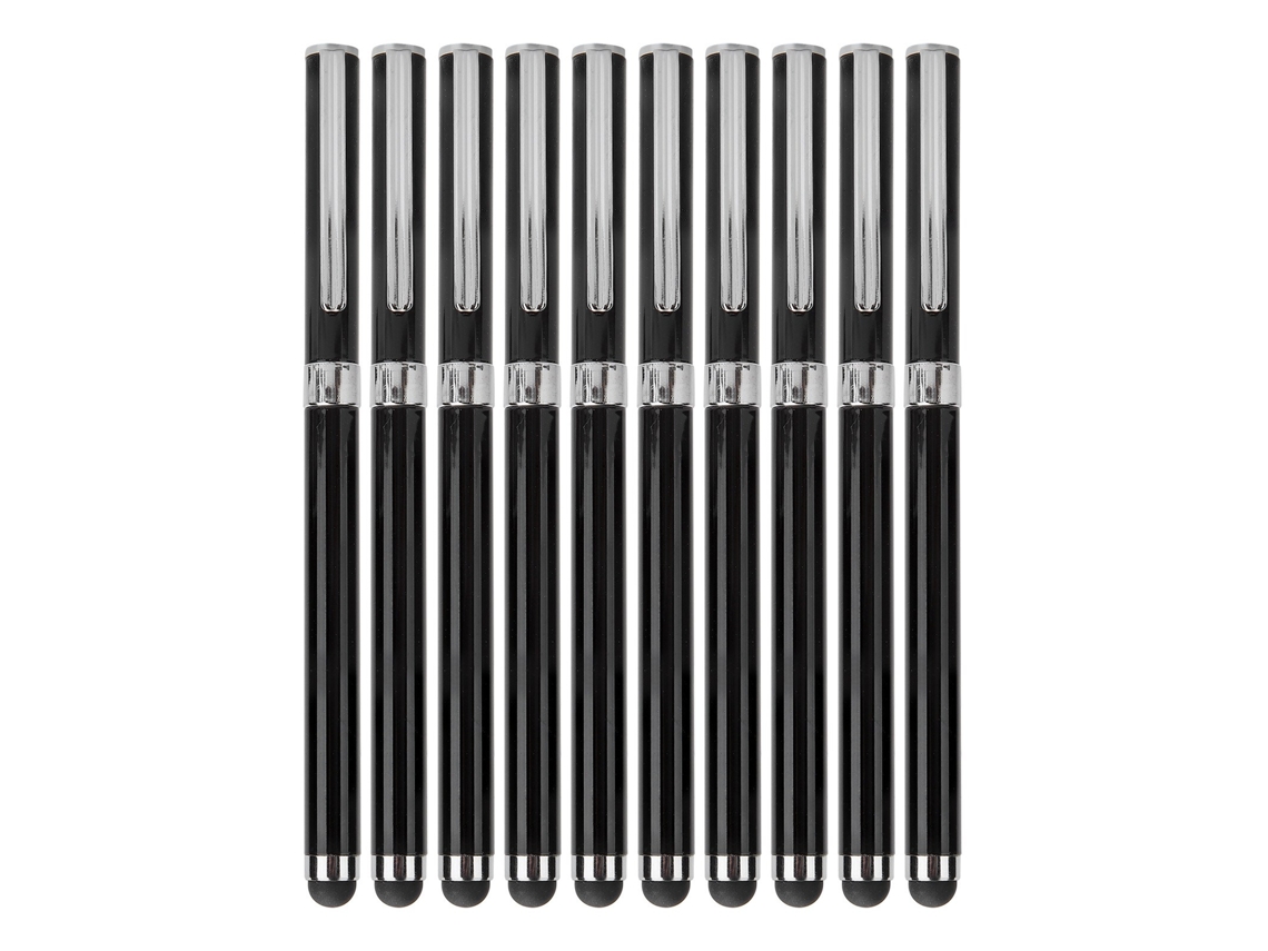 Aetheria 10pcs Caneta Estilo 2 in 1 Tela Tática Capacitiva Caneta Esferográfica Acessórios de Computador Preto