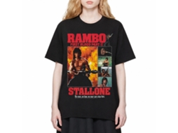 Rockinstone Rambo Movie Part Ii Collage Black Adult T-shirt Size:xl
