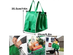 Sacolas de Compras Reutilizáveis, Sacolas Dobráveis ​​para Compras com Alças, Prendem no Carrinho de Compras. GOKOCO