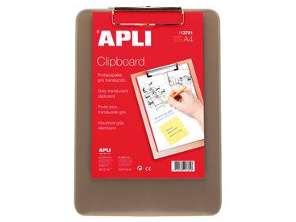 Capa A4 com Pinza Superior Plastico Cinzento Translucido