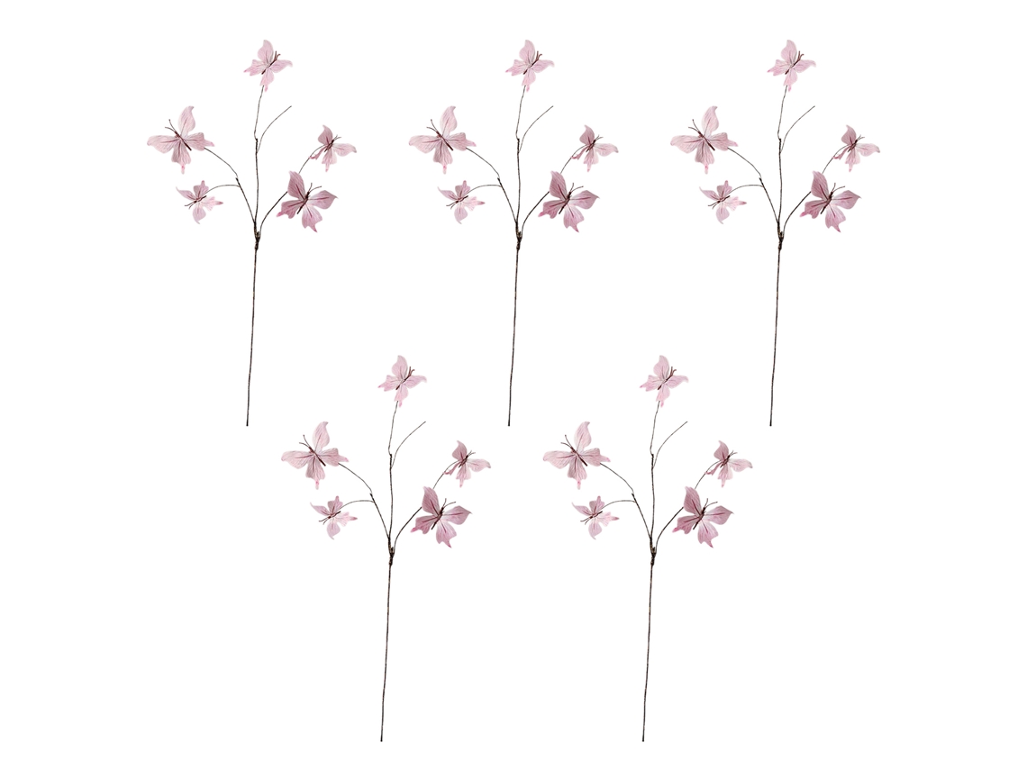 Laxiscreed Ramo Artificial Rosa Com 5 Cabeças Para Decoração De Jardim E Casa, 70cm