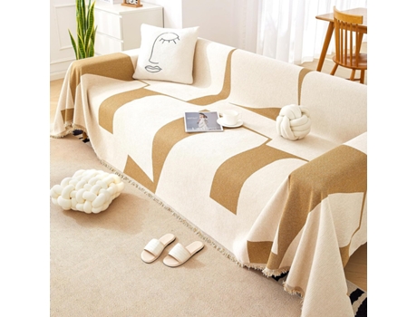 Capa Para Sofá Sectional - Chenille Lavável Com Borlas