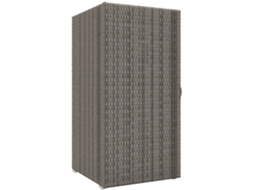 Armário de Jardim em Rattan Pe com 2 Compartimentos, 60x63x120cm, Cinza ZENCORE SERVICES