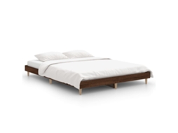 Bed Frame, Bed Frames Vidaxl Marrom Madeira Processada (135 X 190 Cm)