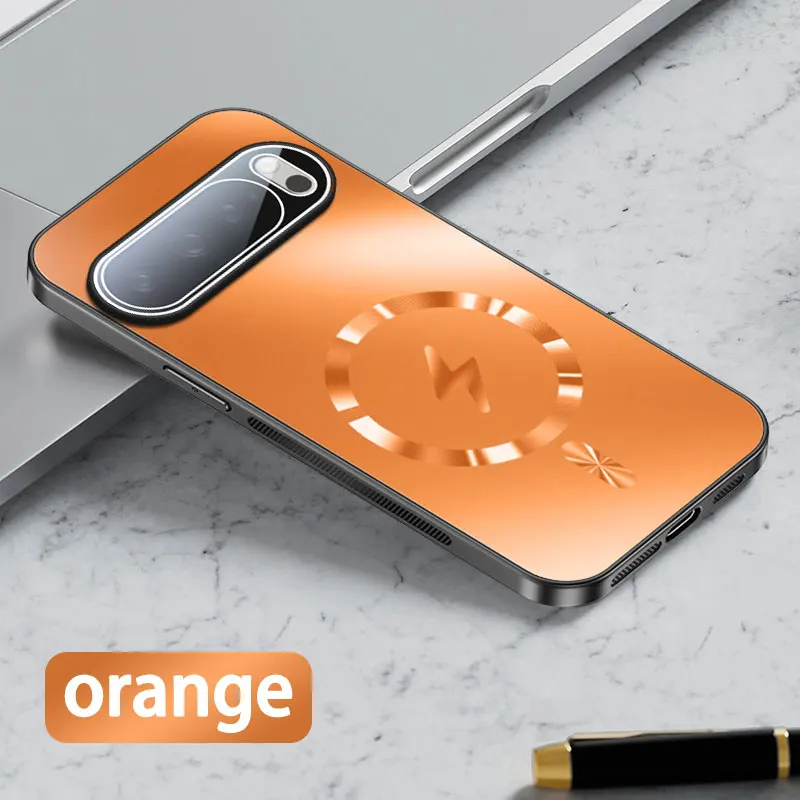 (laranja, Google Pixel 10 Pro) Capa Protetora Magnética, Capa Protetora À Prova De Choque