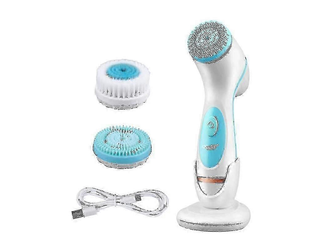 Massageador Facial 3 em 1 26 27 com Escova de Limpeza Elétrica Silicone Rotativa GOKOCO