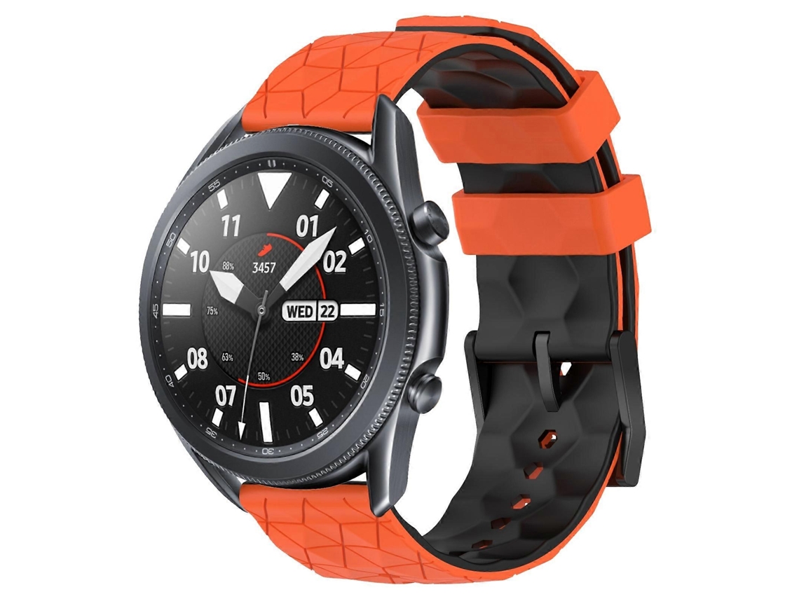 Pulseira De Silicone Bicolor Com Estampa De Futebol Para Samsung Galaxy Watch3 (45 Mm E 22 Mm).