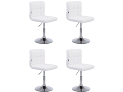 Conjunto de 4 espreguiçadeiras em pele sintética Palma V2 branco CLP