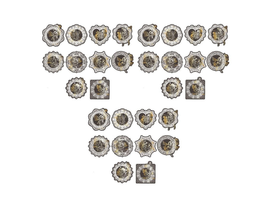 30 Adesivos de Renda Pet Decorativos PORTAL