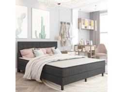 Vidaxl Cama Boxspring 180x200 Cm Tecido Cinzento-escuro