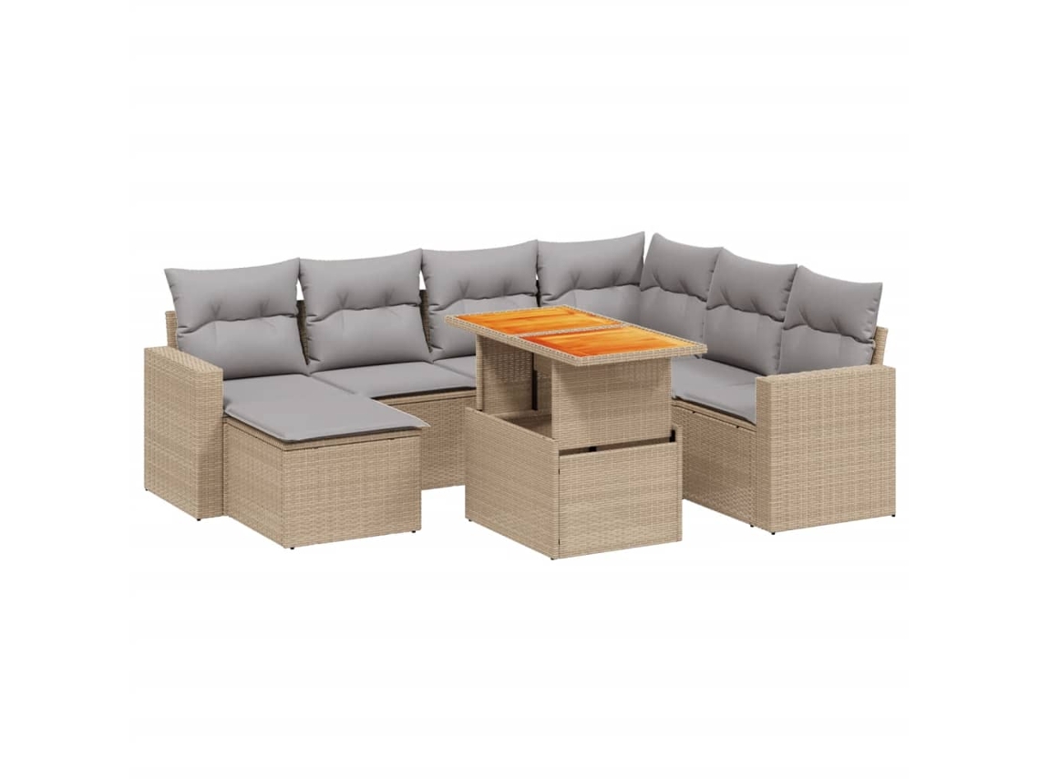 Garden Sofa Set, Garden Sofa Sets Vidaxl Bege Rattan / Vime (n/a)