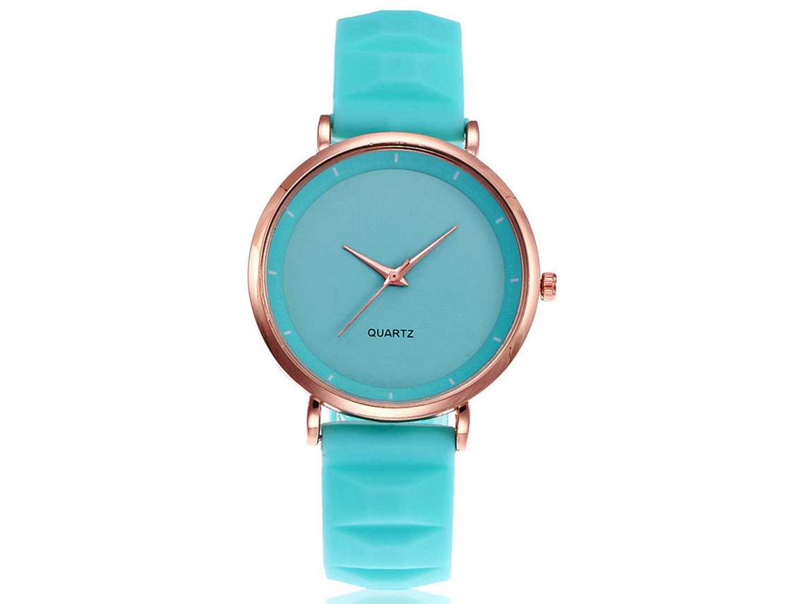 Relógio de Quartzo Unissex com Pulseira de Silicone Vansvar Estilo Moderno Mint