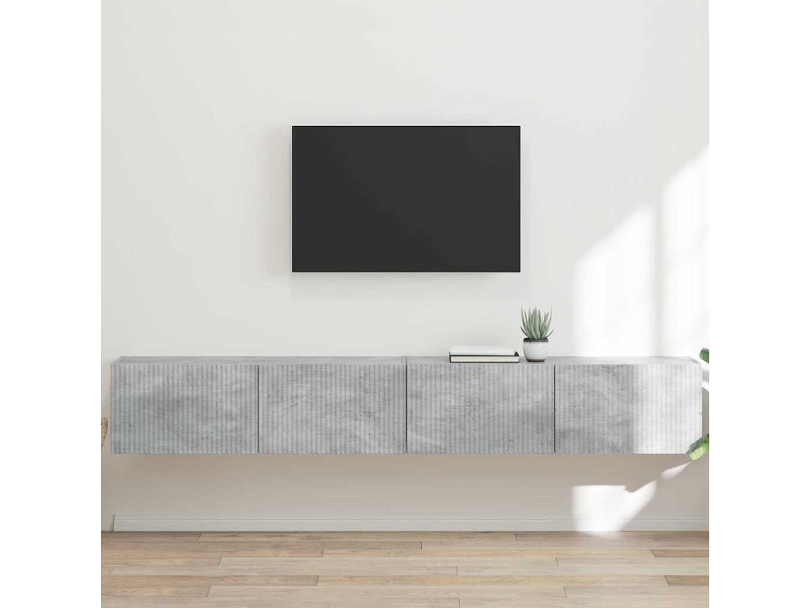 Vidaxl Armário de Tv de Parede 2 Pcs Concreto 98 X 31 X 29,5 Cm
