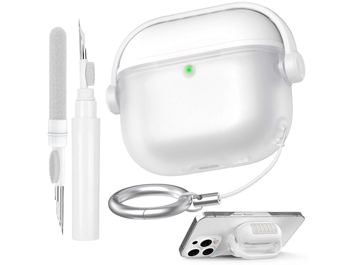 Capa protetora de silicone Ahastyle WG174 para fones de ouvido AirPods 4, com proteção contra danos e compartimento para limpeza 3 em 1. GIECY