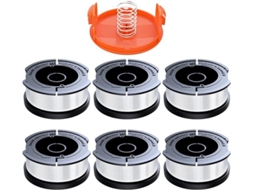 Carretel de linha de aparador de cordas para aparadores de cordas Black e Decker, 6 carretel de linha de cortador de escova 1 capa de carretel 1 m