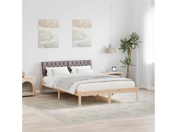 Vidaxl Estrutura da Cama com Cabeceira Marrom e Taupe 140 X 200 Cm