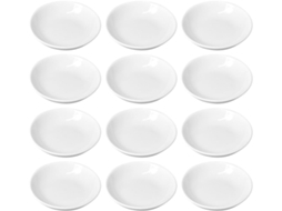 Conjunto Amosfun com 12 Bandejas Empilháveis de Plástico Branco para Mistura Cores, Paletas Multifuncionais Pi