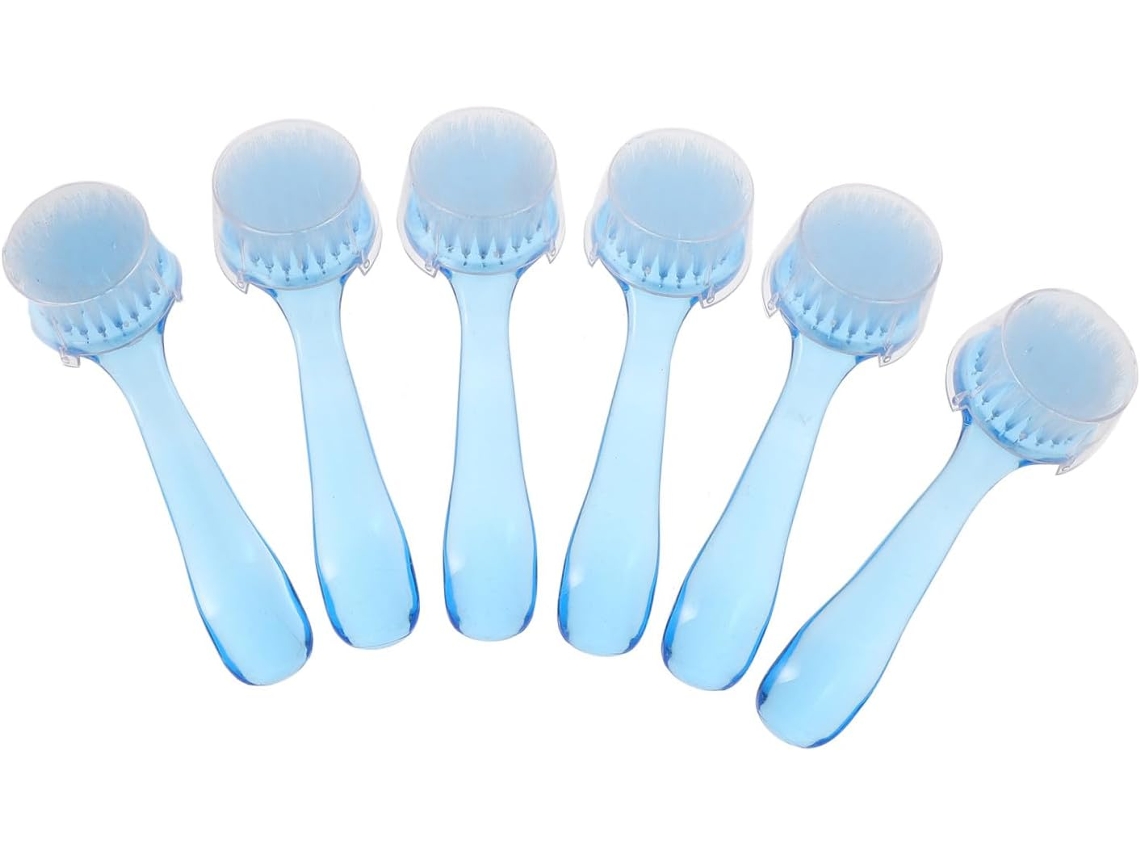 Conjunto De 6 Escovas Redondas Para Limpeza De Pó, Em Abs, Para Manicure Prática.