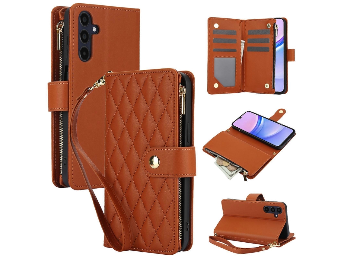 Bolsa Universal Em Couro Para Telemóvel, Marrom, Elysve