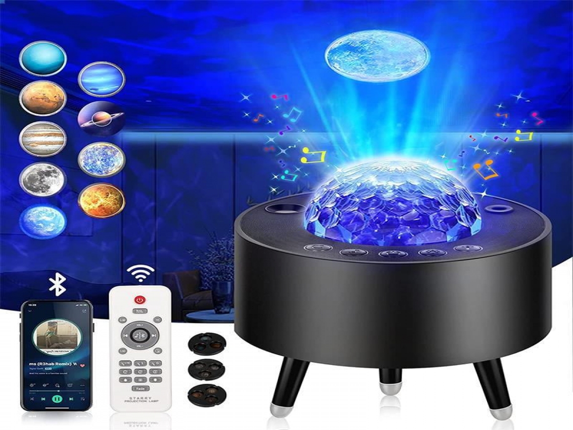 Lurelia Projetor Planetário Infantil 360° Com 14 Cores, 10 Planetas E Usb