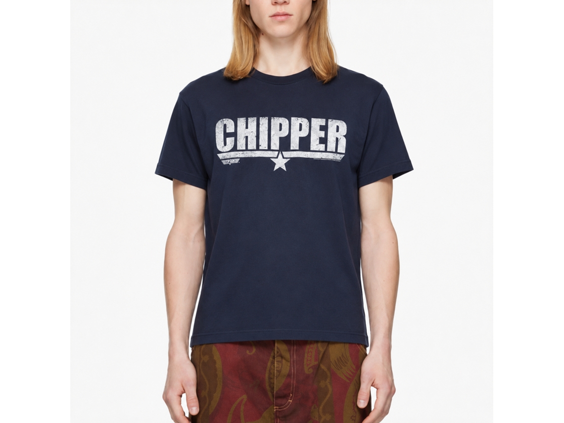Rockinstone Top Gun Movie Chipper Navy Adult T-shirt Size:xl