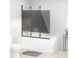 Vidaxl Divisória De Chuveiro Dobrável 3 Painéis 130x130 Cm Esg Preto