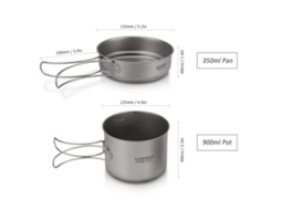 Conjunto de Cozinha de Titânio Ultraleve Lixada para Camping