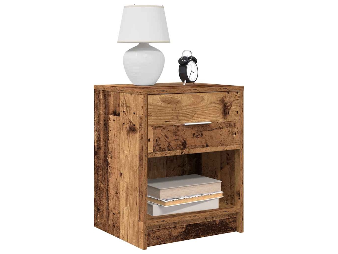 Vidaxl Mesas De Cabeceira 2 Pcs Com Gaveta 40x34x50 Cm Madeira Velha