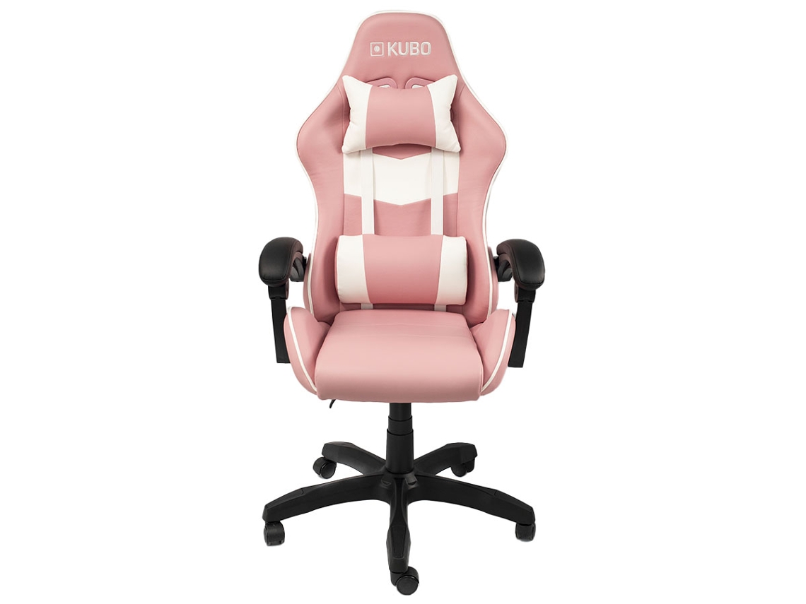 CADEIRA GAMING KUBO ROSA E BRANCA (Até 130 kg - Elevador a Gás Classe 3)