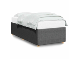 Estrutura de Cama Tecido Cinzento Escuro MAISON EXCLUSIVE (90x190 cm)
